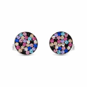 Ezüst swarovski köves fülbevaló szines kövekkel