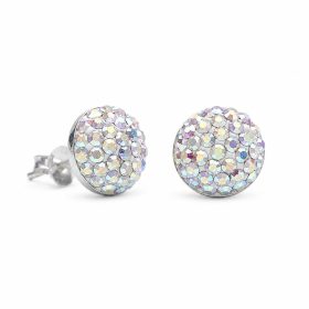 Ezüst swarovski köves fülbevaló színjátszós színben