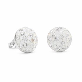   Ezüst swarovski köves fülbevaló fehér-irizáló-opálos színű kövekkel