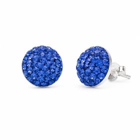 Ezüst swarovski köves fülbevaló királykék színben