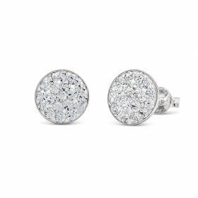 Ezüst swarovski köves fülbevaló fehér színben