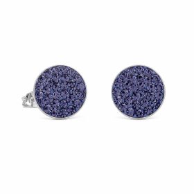 Ezüst swarovski köves fülbevaló lila színben