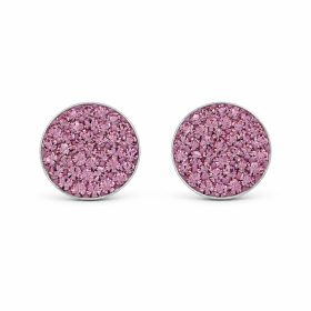 Ezüst swarovski köves fülbevaló rózsaszín színben
