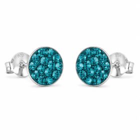 Ezüst swarovski köves fülbevaló türkizzöld színben