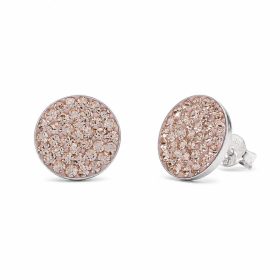 Ezüst swarovski köves fülbevaló barack színű kövekkel