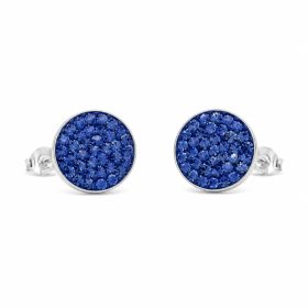Ezüst swarovski köves fülbevaló kék színben