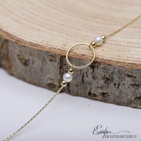 Arany tenyésztett gyöngyös karkötő