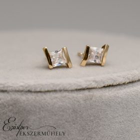 Arany cirkónia köves fülbevaló