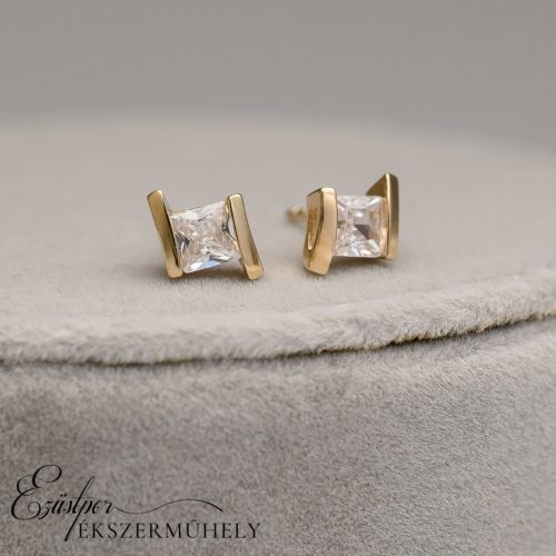 Arany cirkónia köves fülbevaló