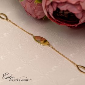 Arany karkötő navett formájú lapokkal