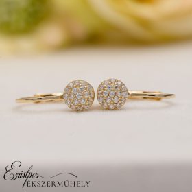 Arany cirkónia köves lencse babafülbevaló