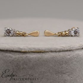 Arany cirkónia köves fülbevaló