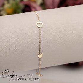 Arany szíves karkötő