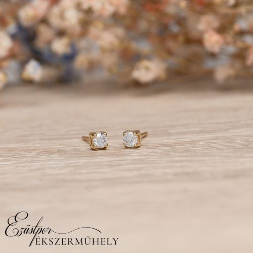 Arany cirkónia köves fülbevaló