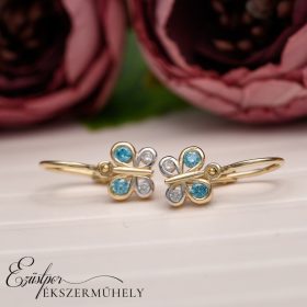 Arany pillangós babafülbevaló