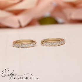 Arany cirkónia köves karika fülbevaló