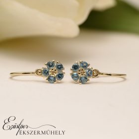 Arany kék köves baba fülbevaló