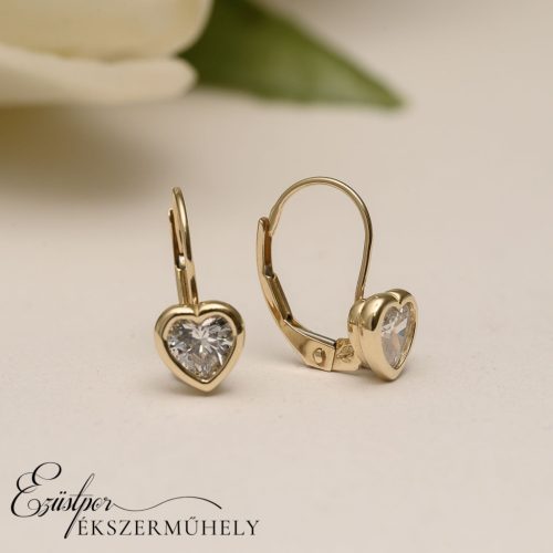 Arany szives babafülbevaló