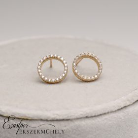 Arany cirkónia köves fülbevaló