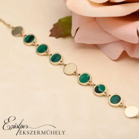 Arany malachit köves karkötő