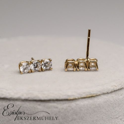 Arany cirkónia köves fülbevaló