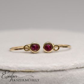 Arany pink köves babafülbevaló