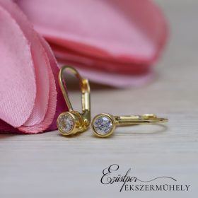 Arany cirkónia köves babafülbevaló